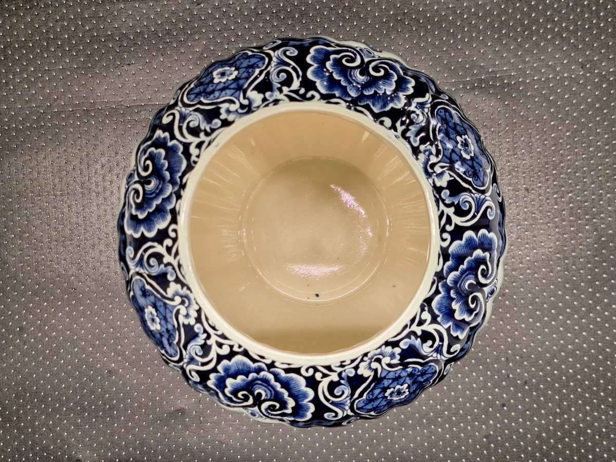 Vintage Royal Sphinx Delfts dekselvaas met Foo Dog - Petrus Regout Maastricht (1960–1969)