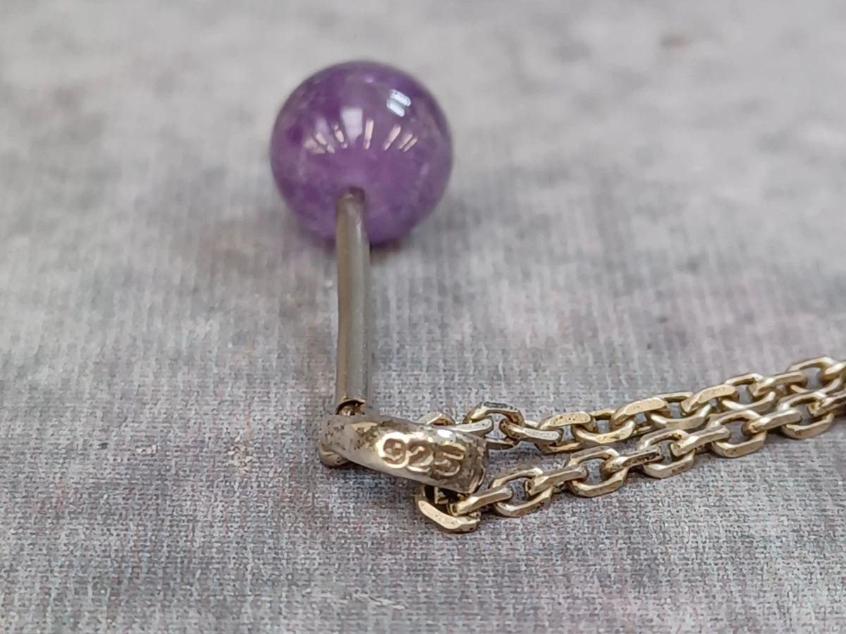 3-Delige zilveren sieradenset met Amethist (925 Zilver) - Collier, armband en vintage stijl ring