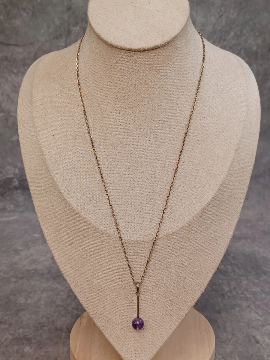 3-Delige zilveren sieradenset met Amethist (925 Zilver) - Collier, armband en vintage stijl ring