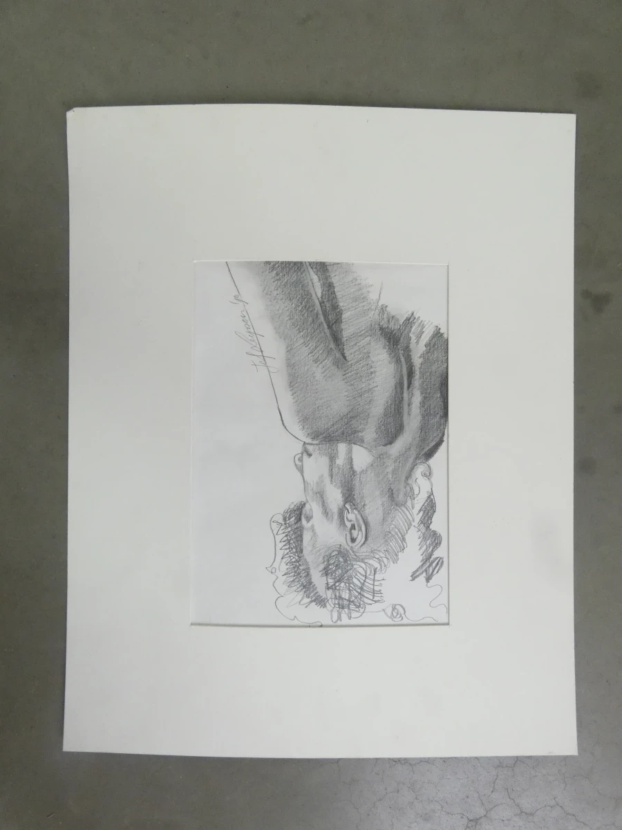 3 potloodtekeningen, gesigneerd
