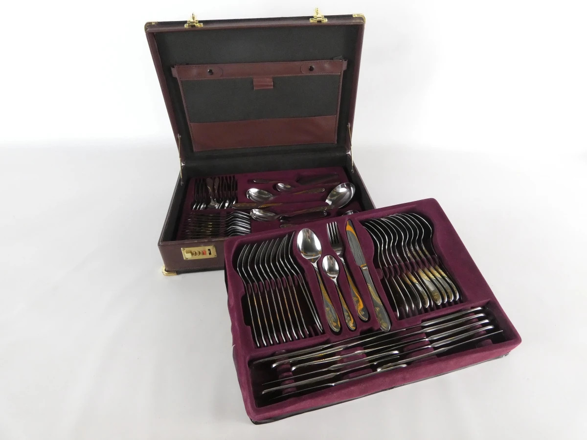 BergHOFF bestekset in koffer met gouden decoratie