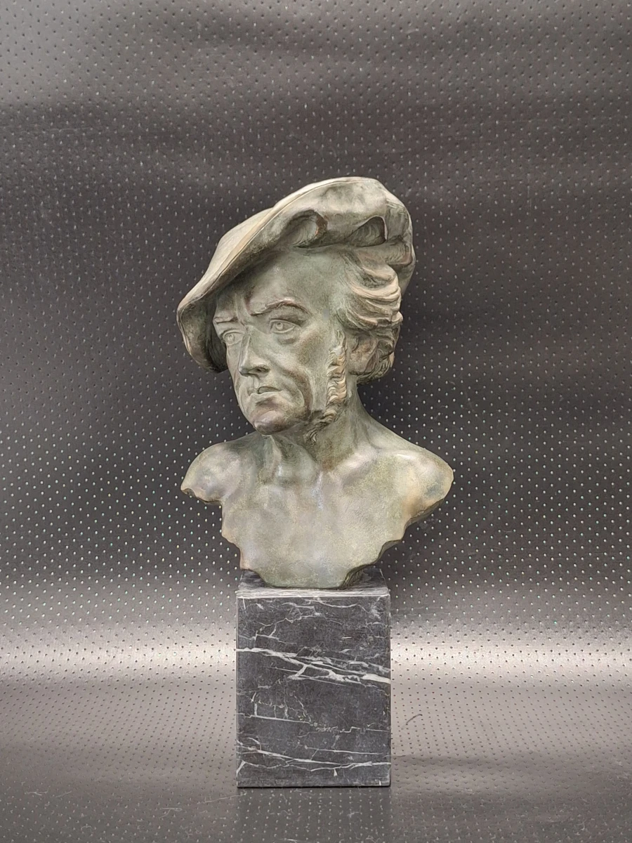 Buste van Richard Wagner op marmeren sokkel - Johannes Dommisse (ca. 1920–1940)