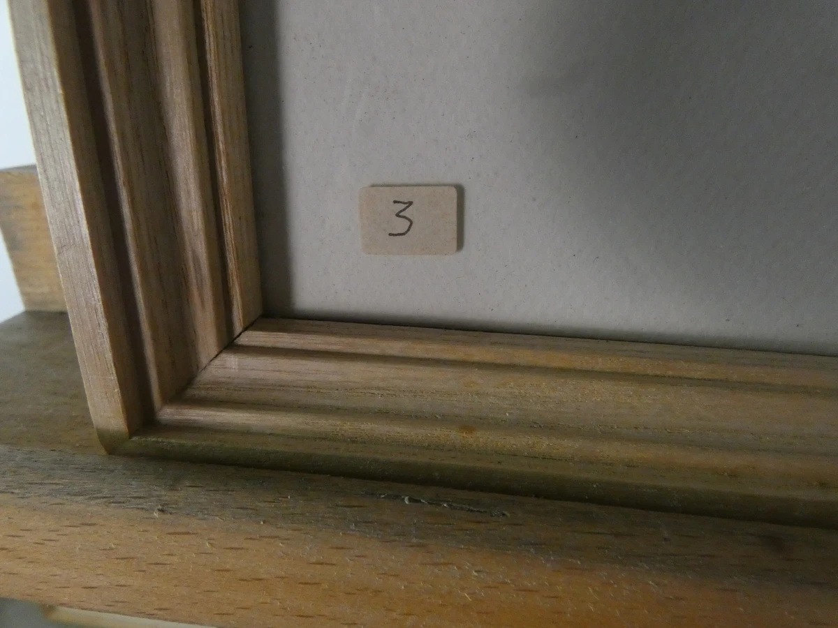 Set van 4 ingelijste naaktstudies in potlood