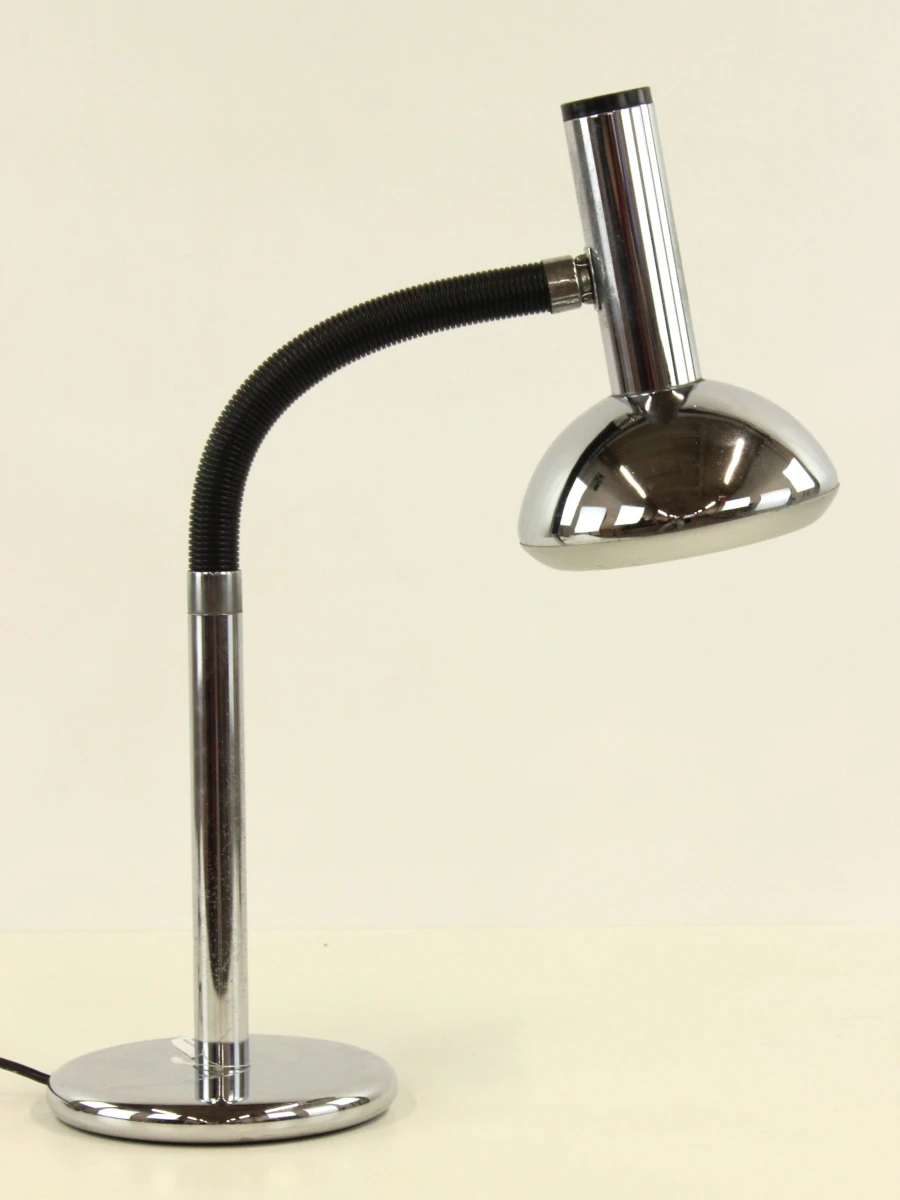 Verstelbare metalen Space - Age bureaulamp met chromen afwerking