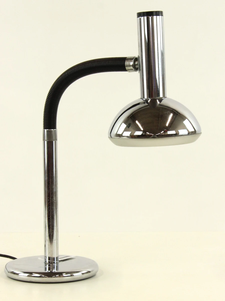 Verstelbare metalen Space - Age bureaulamp met chromen afwerking