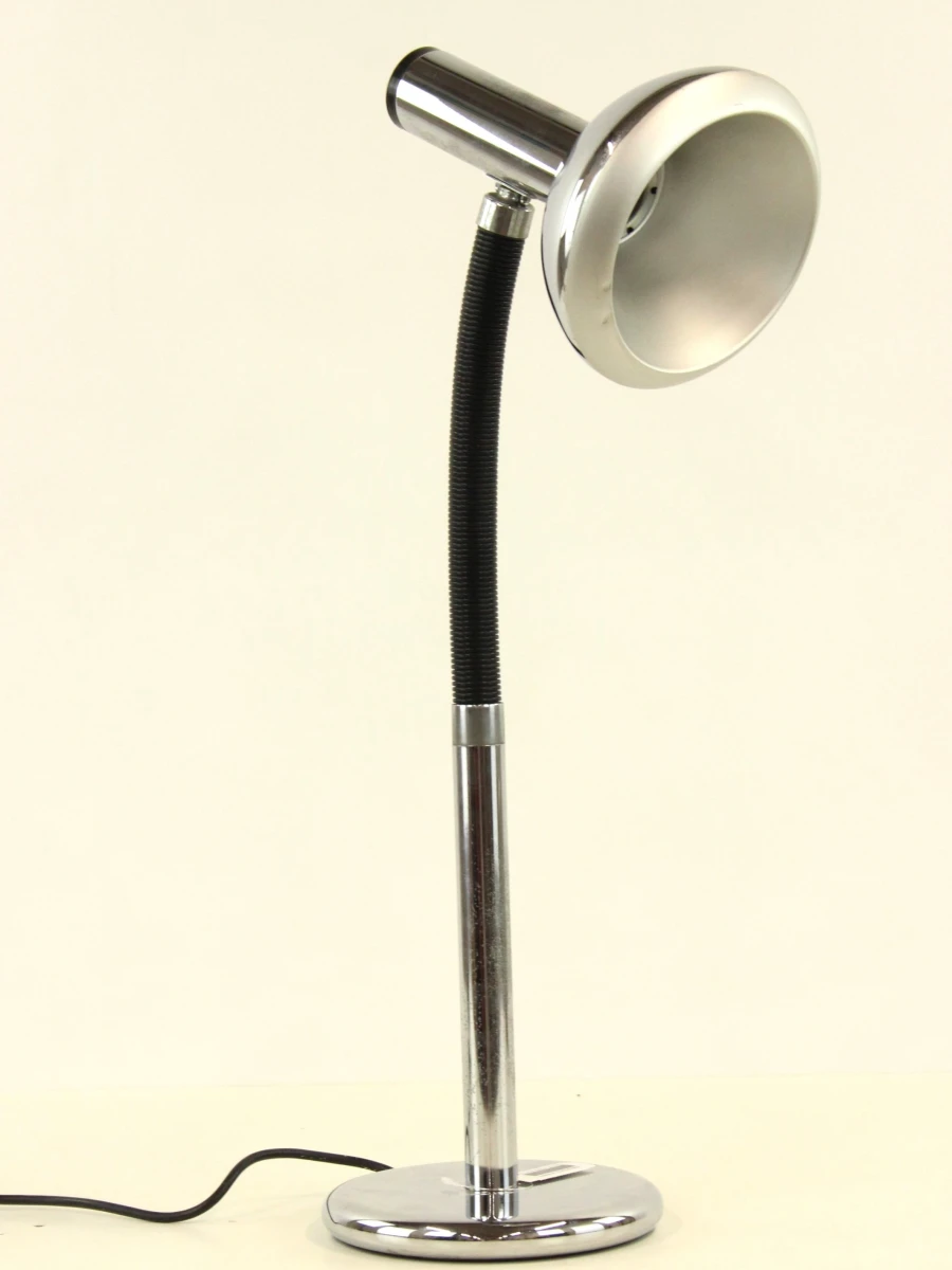 Verstelbare metalen Space - Age bureaulamp met chromen afwerking