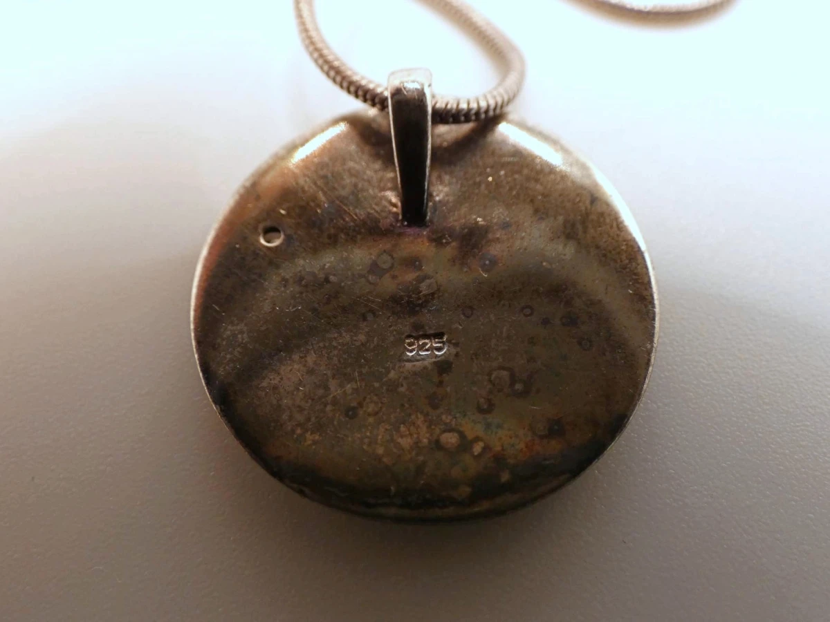 Zilveren ketting met ronde hanger