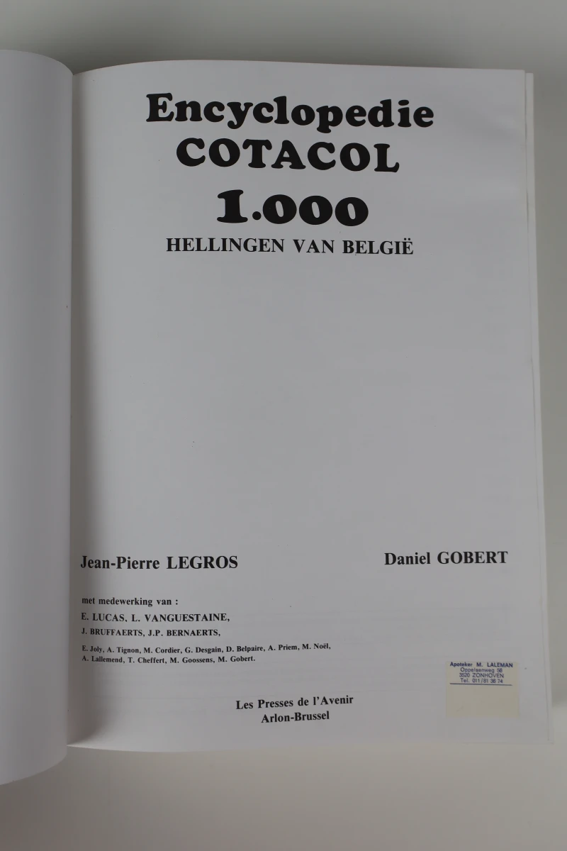 Encyclopedie Cotacol 1.000 hellingen van België - wielersportboek