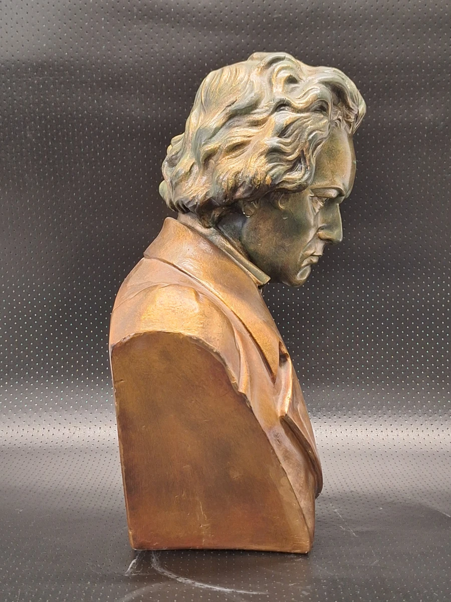 Ludwig van Beethoven - Decoratieve vintage buste in brons look
