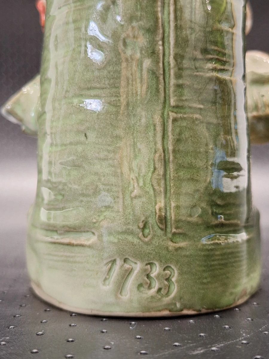 Antieke Duitse Fairing Spill vase "Un Secret" – Victoriaans Biscuitporselein - ca. 1880-1900