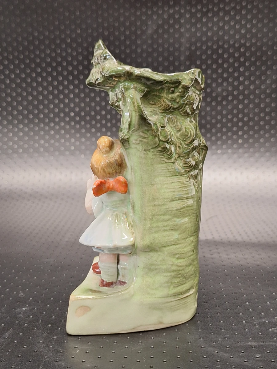 Antieke Duitse Fairing Spill vase "Un Secret" – Victoriaans Biscuitporselein - ca. 1880-1900