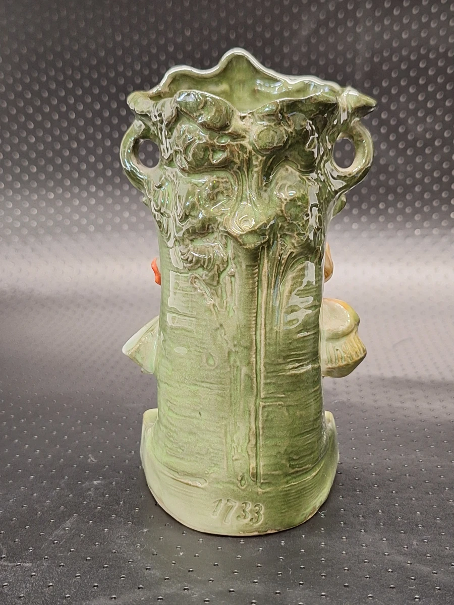 Antieke Duitse Fairing Spill vase "Un Secret" – Victoriaans Biscuitporselein - ca. 1880-1900