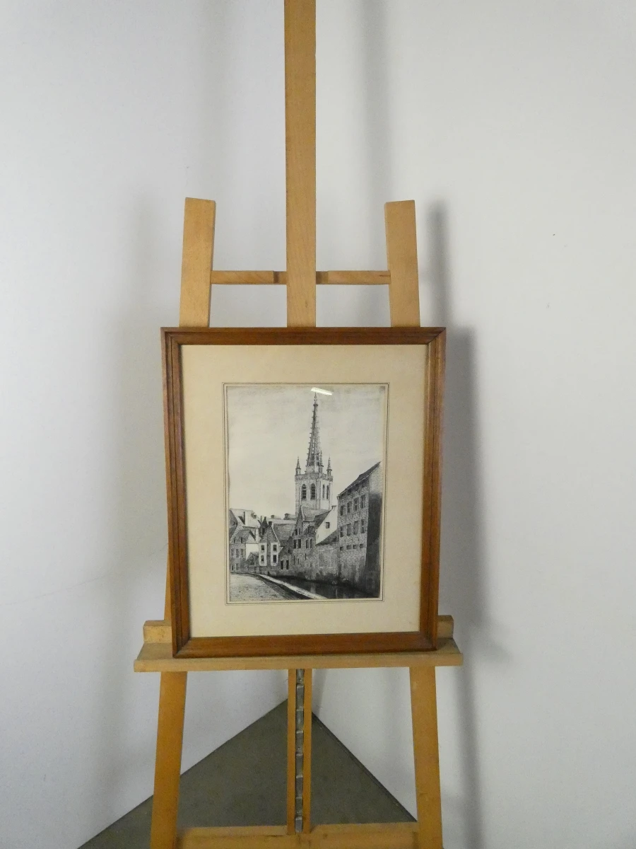 Pentekening van de Gertrudis kerk in Leuven