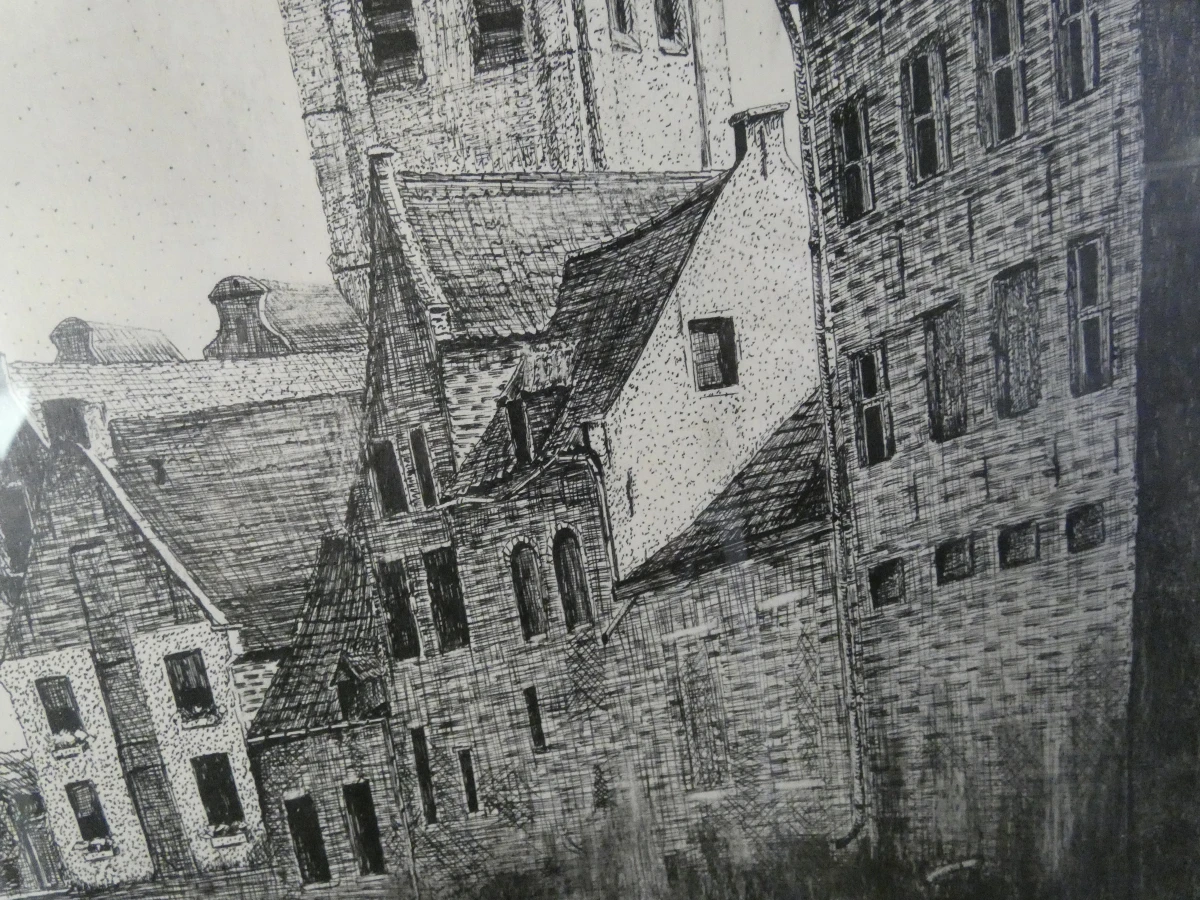 Pentekening van de Gertrudis kerk in Leuven