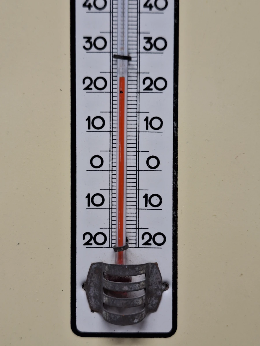 Vintage eeuwigdurende kalender met thermometer - Reclame-uitgave Vilbeluik Denderleeuw (jaren '50)