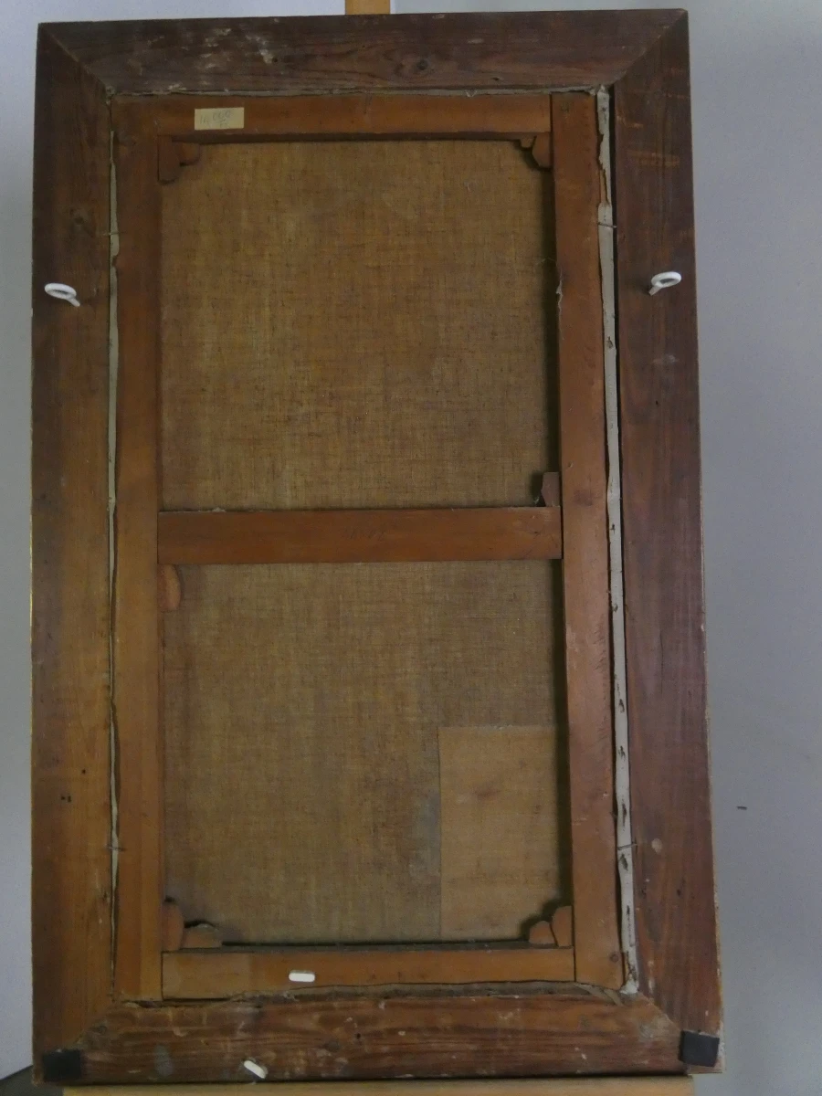 Olieverfschilderij van een naakte vrouw in een verguld frame