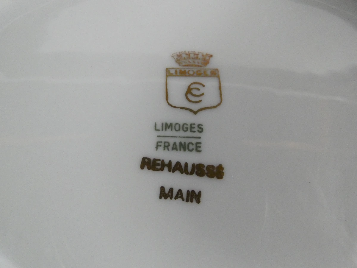 Set van 3 Limoges porseleinen decoratieve borden en eend