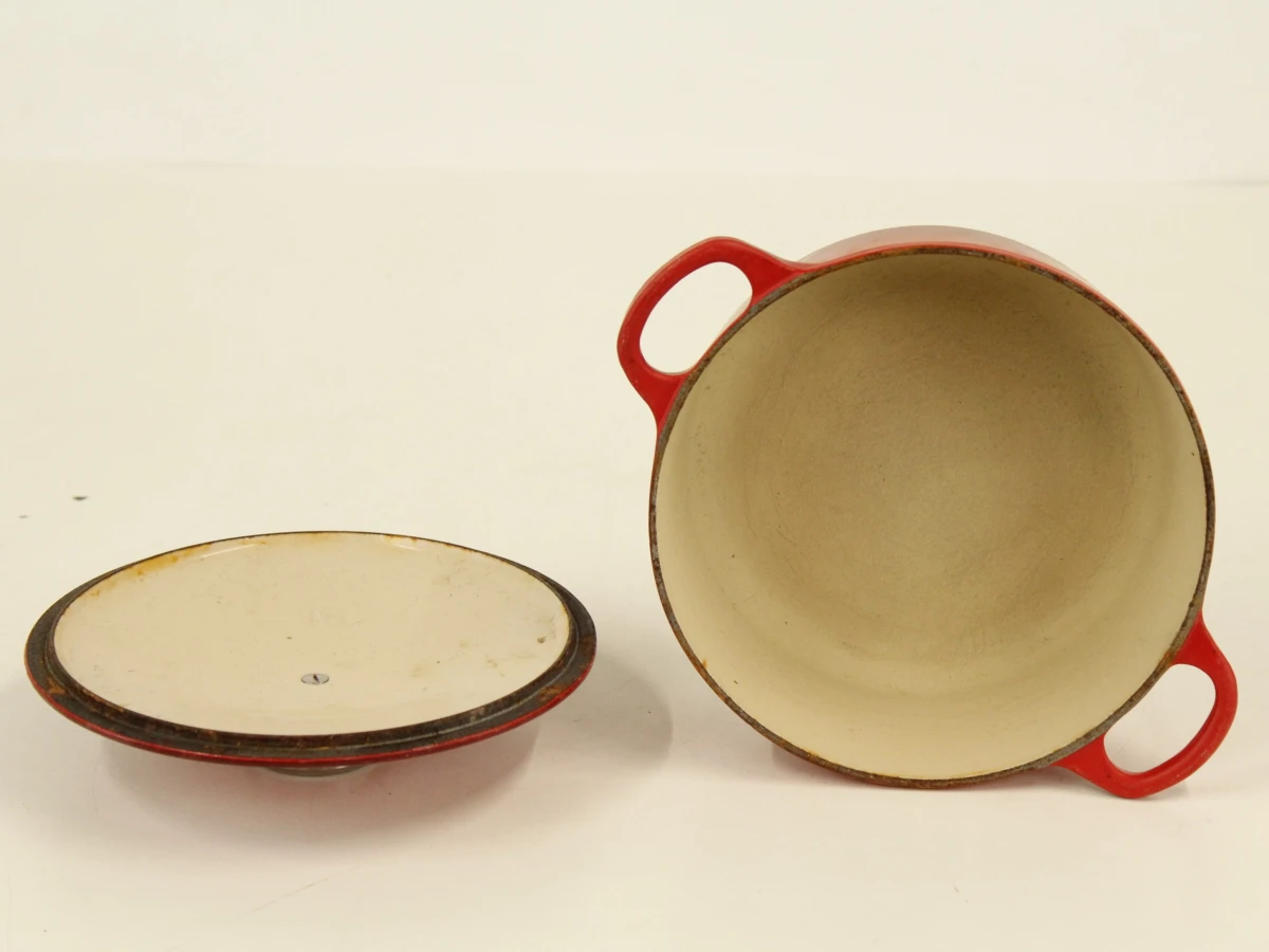 Rode gietijzeren braadpan met deksel - Le Creuset