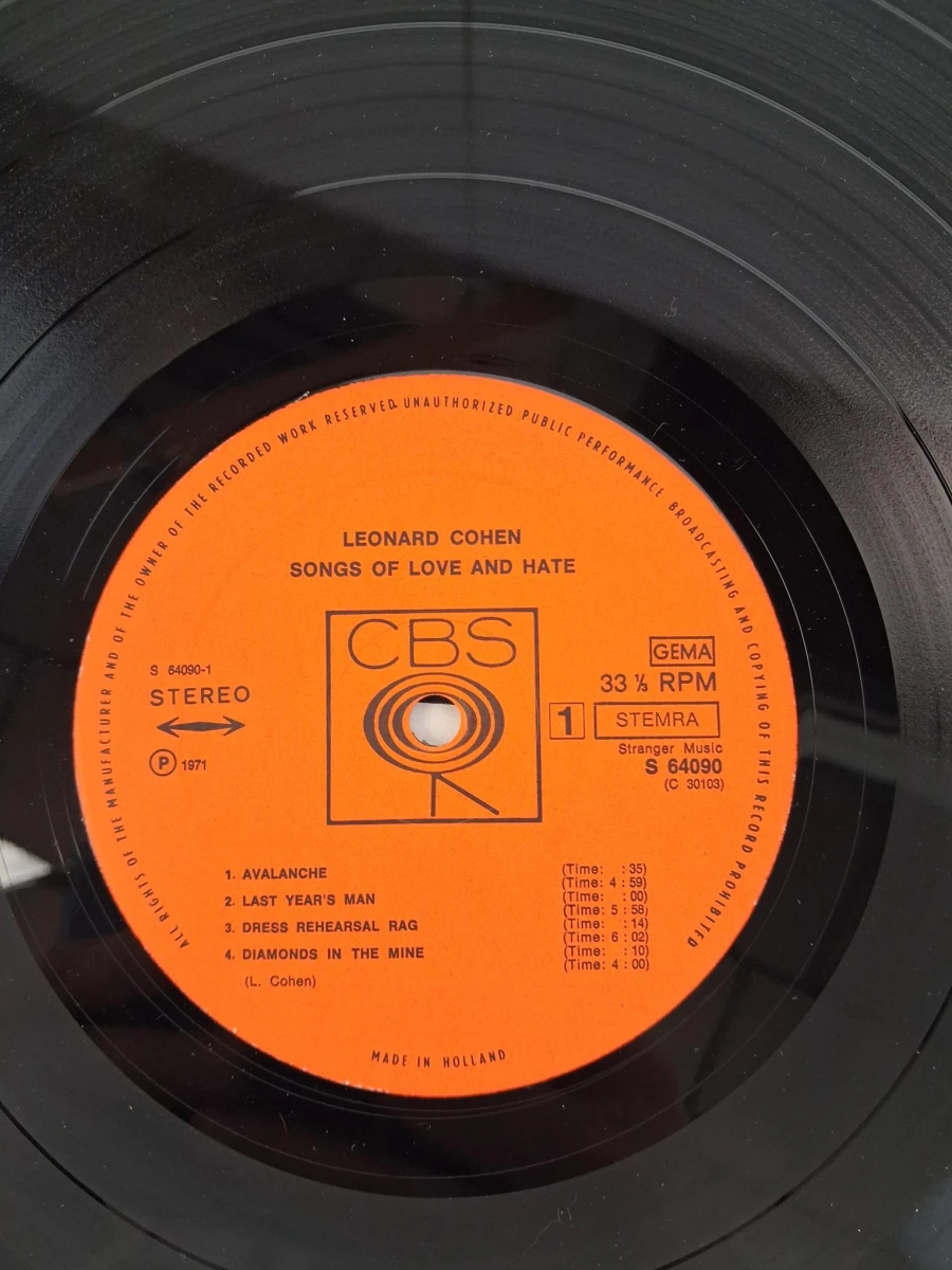 Leonard Cohen : Songs of love and hate LP