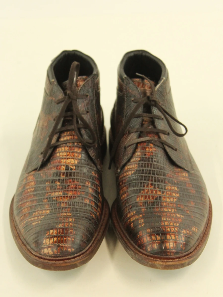 Floris van Bommel lederen veterschoenen met reptielmotief