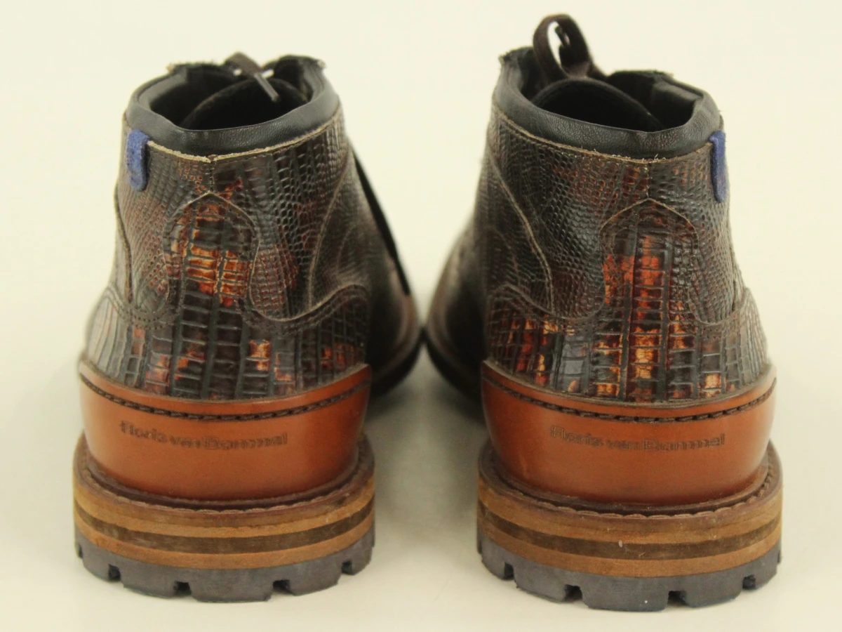 Floris van Bommel lederen veterschoenen met reptielmotief