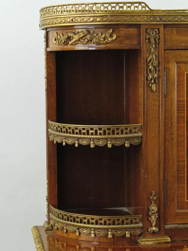 Franse Louis XVI stijl bonheur-du-jour / schrijfbureau met marqueterie en vergulde bronzen details