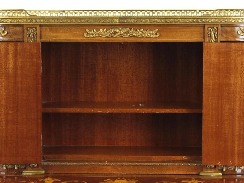 Franse Louis XVI stijl bonheur-du-jour / schrijfbureau met marqueterie en vergulde bronzen details
