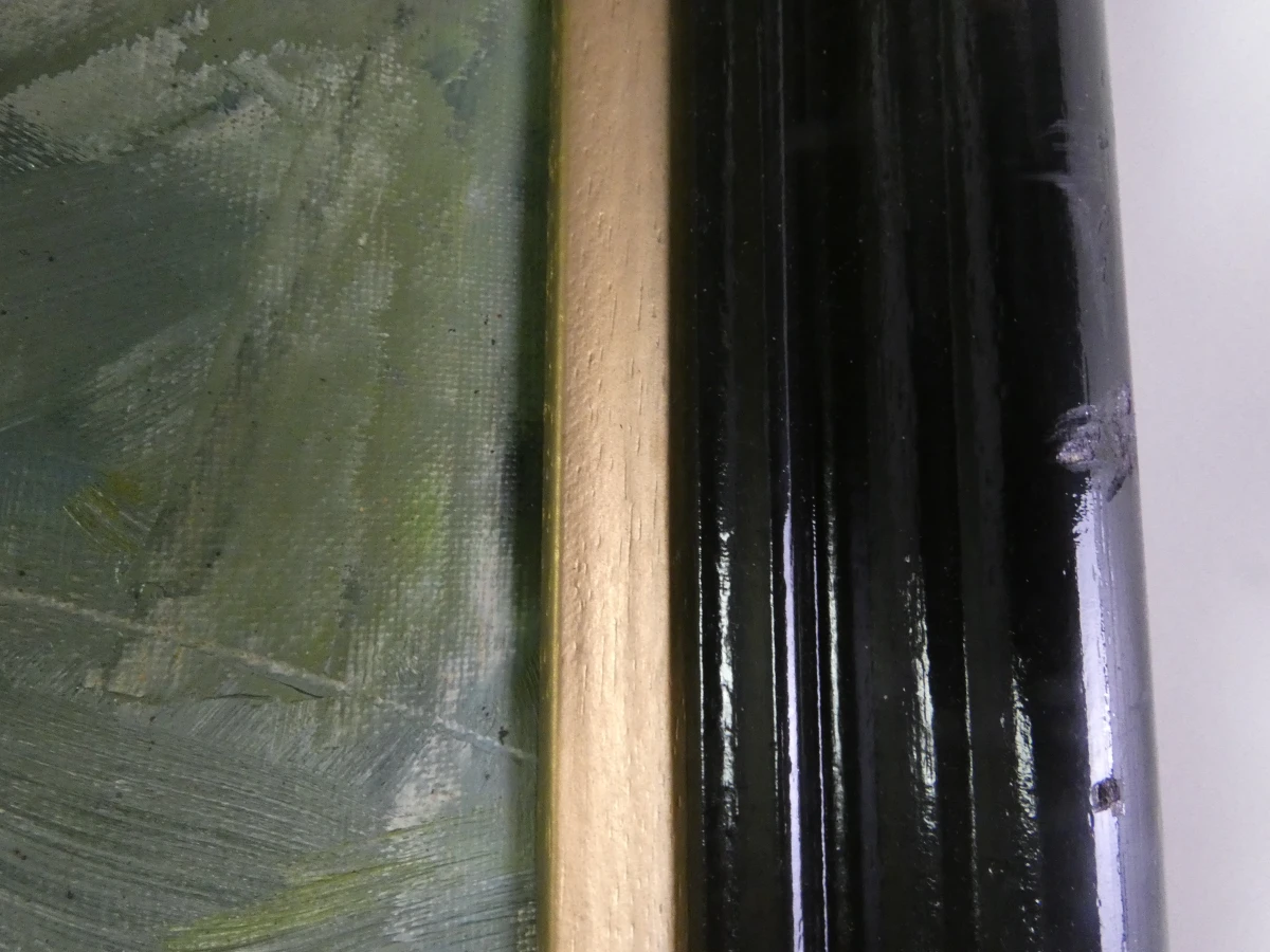 Abstract schilderij met groentinten - gesigneerd