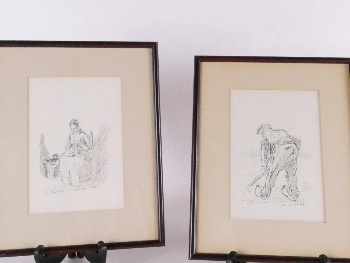 Set van twee figuratieve werken