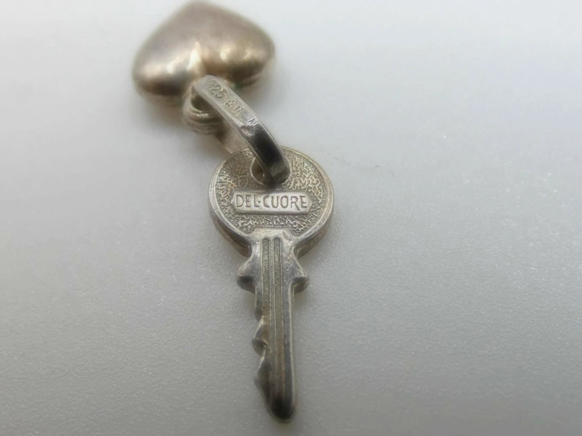 Zilveren Hanger - Sleutel & Hartje ("Del Cuore")