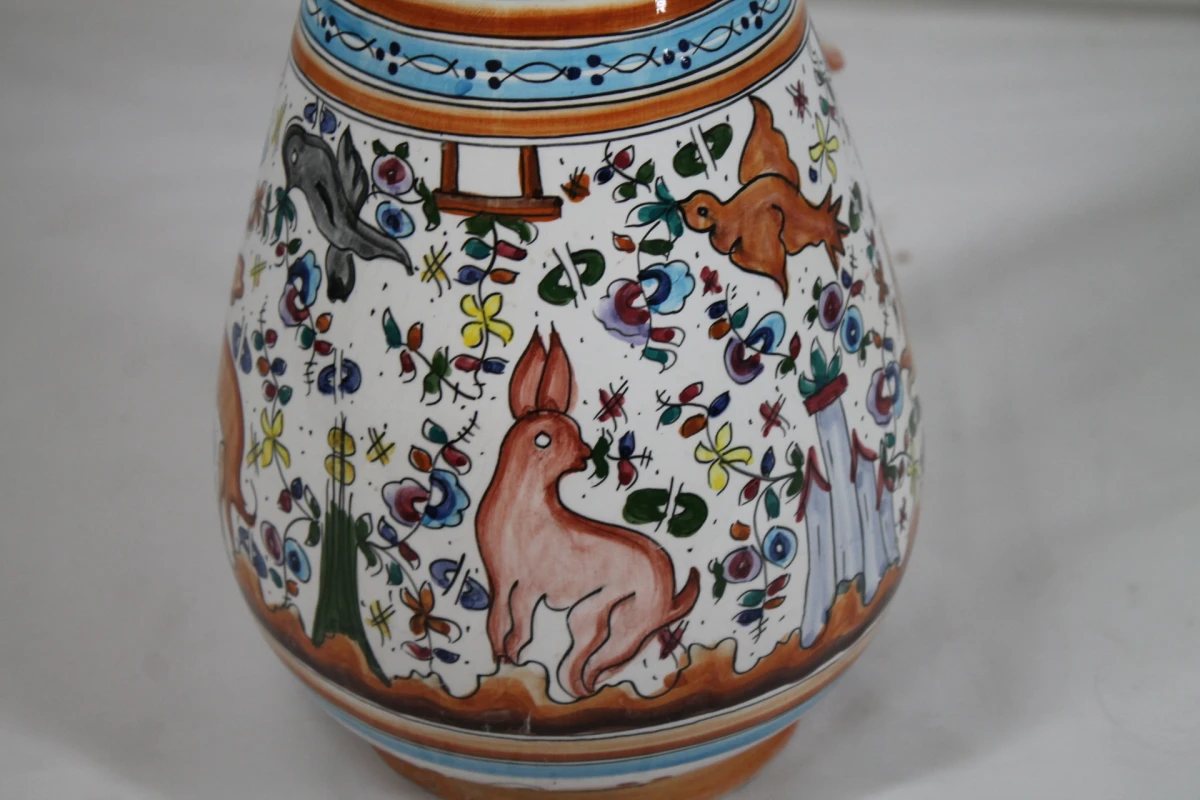 Vintage handbeschilderde karaf