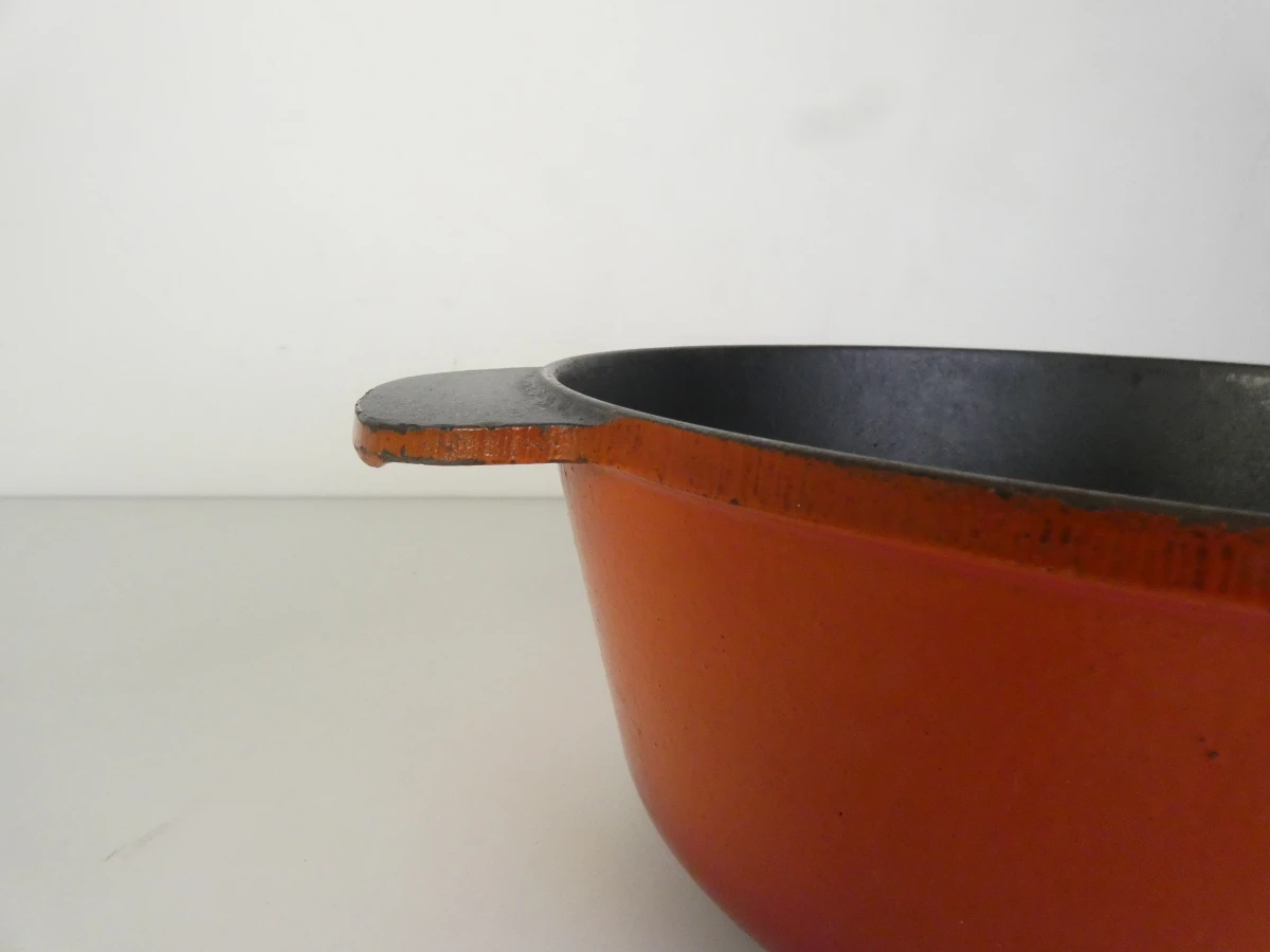 Vintage gietijzeren braadpan / cocotte met deksel