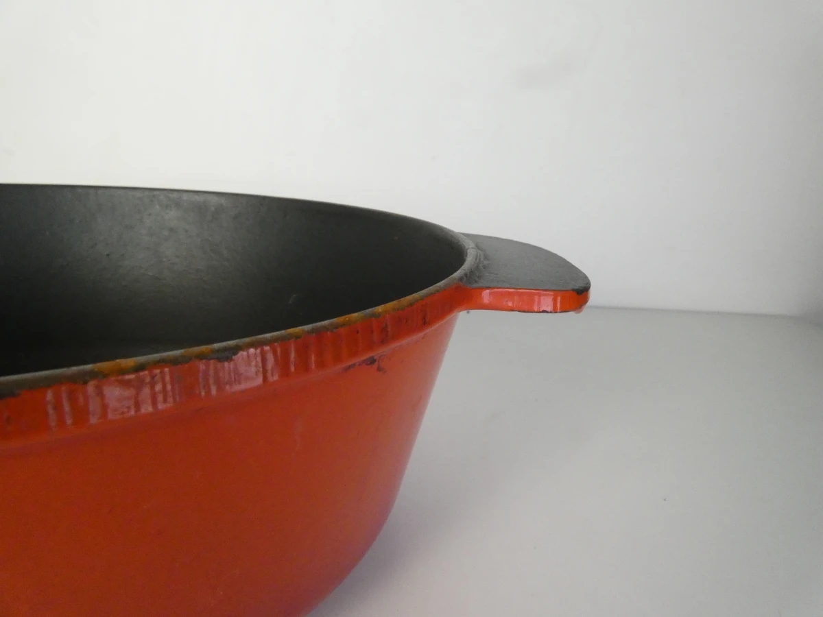 Vintage gietijzeren braadpan / cocotte met deksel