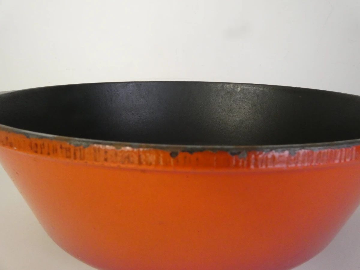 Vintage gietijzeren braadpan / cocotte met deksel