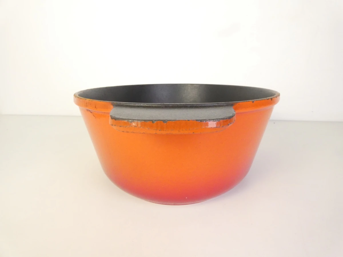 Vintage gietijzeren braadpan / cocotte met deksel