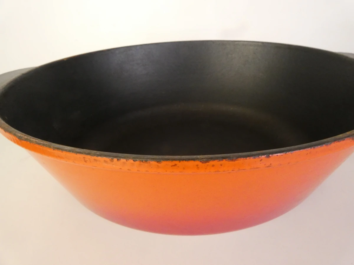 Vintage gietijzeren braadpan / cocotte met deksel