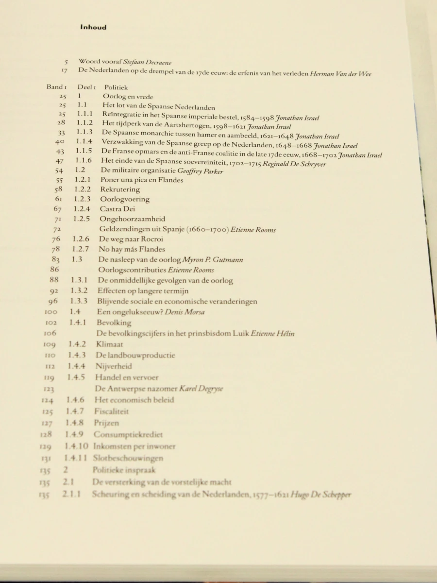 België in de 17de eeuw - De Spaanse Nederlanden en het Prinsbisdom Luik  tweeluik onder redactie van Paul Janssens