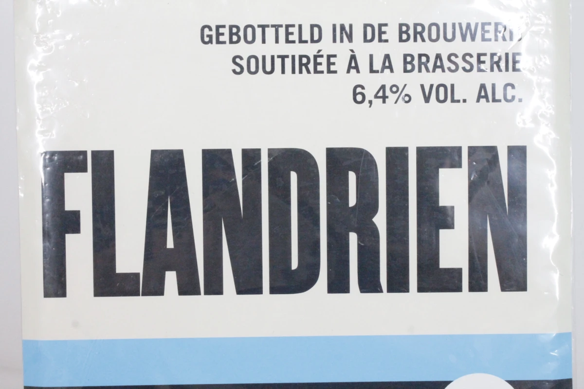 Vintage aluminium reclamebord Flandrien Super 8 bier