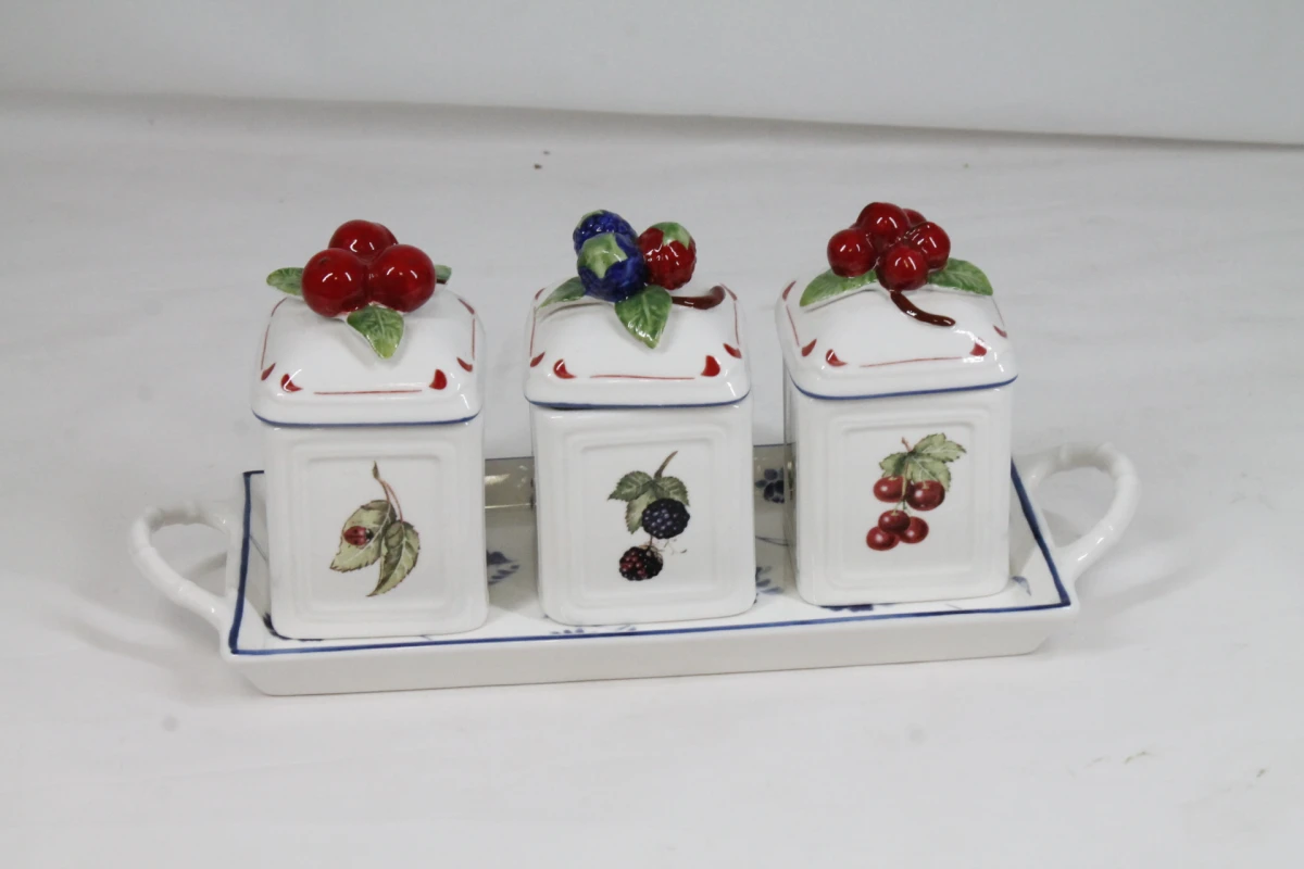 Villeroy & Boch Cottage Charm jampotjes set met dienblad