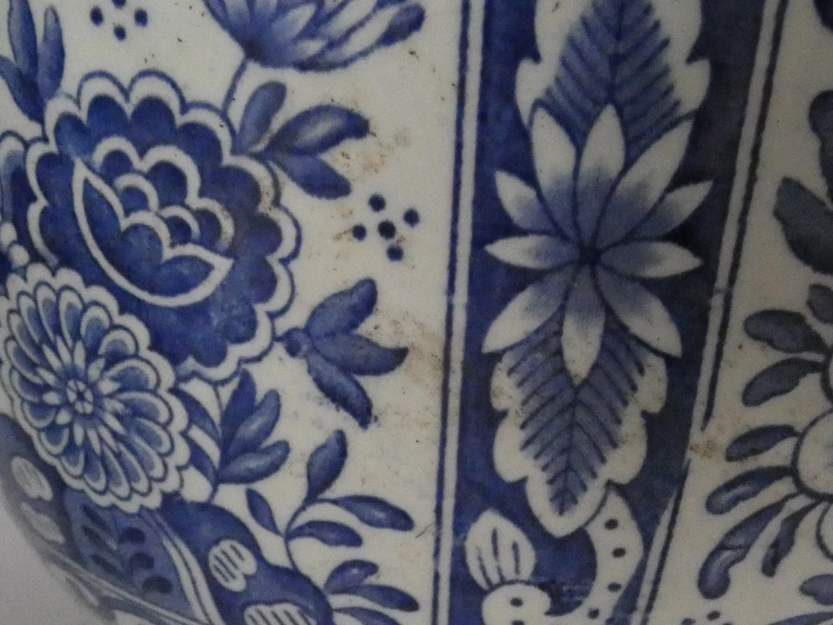 Set van 2 Delfts blauwe bloempotten