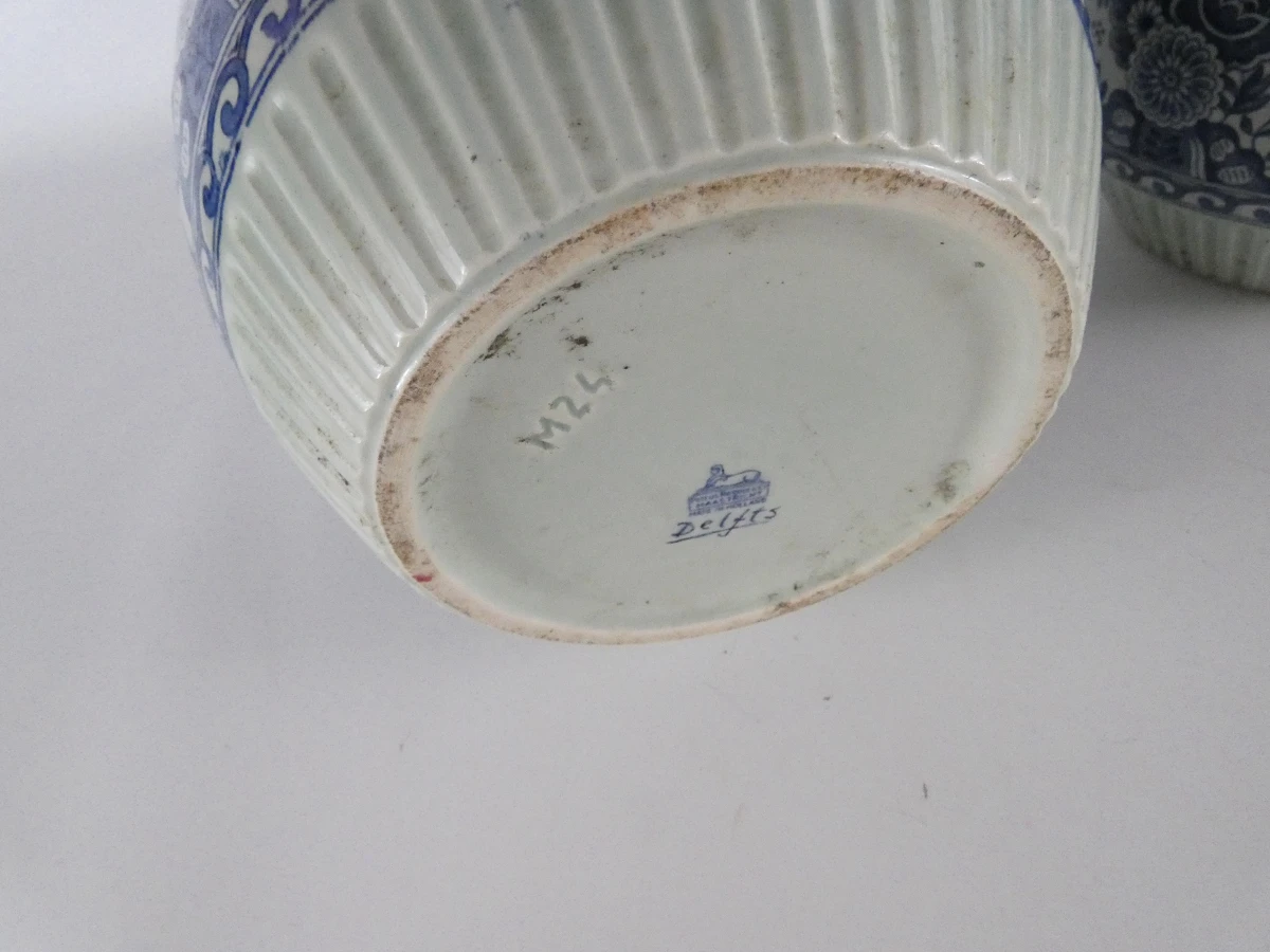 Set van 2 Delfts blauwe bloempotten