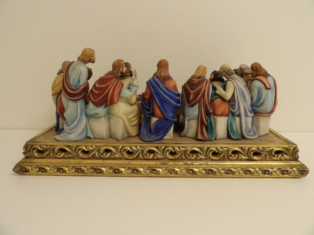 Capodimonte porseleinen sculptuur "Het Laatste Avondmaal" door Germano Cortese (2000)