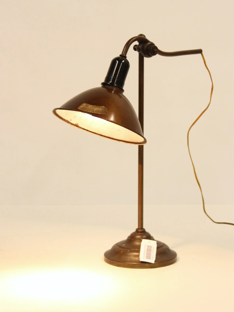 Industriële, vintage tafellamp met SEV Marchal-autoreflector uit de jaren '50