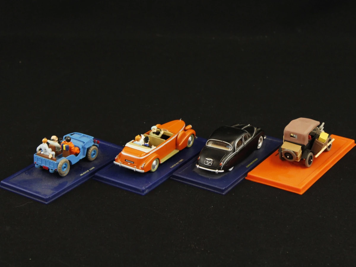 Set van 4 Kuifje (Tintin) miniatuurauto’s – Schaal 1:43