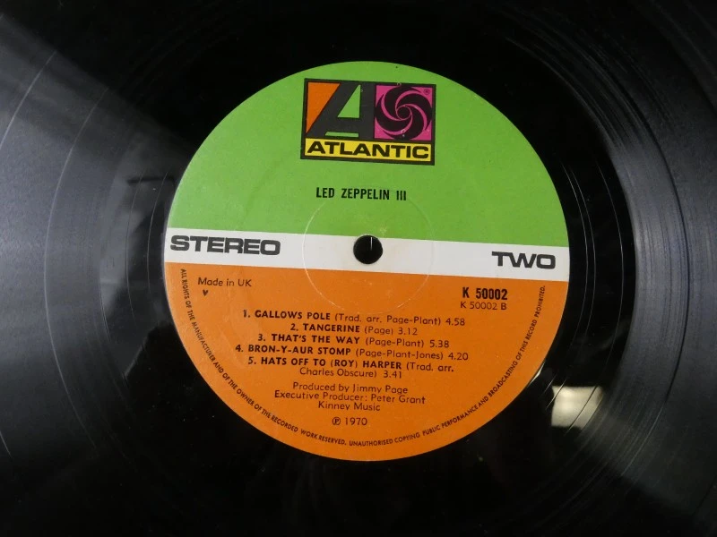 Britse rockband Led Zeppelin III LP