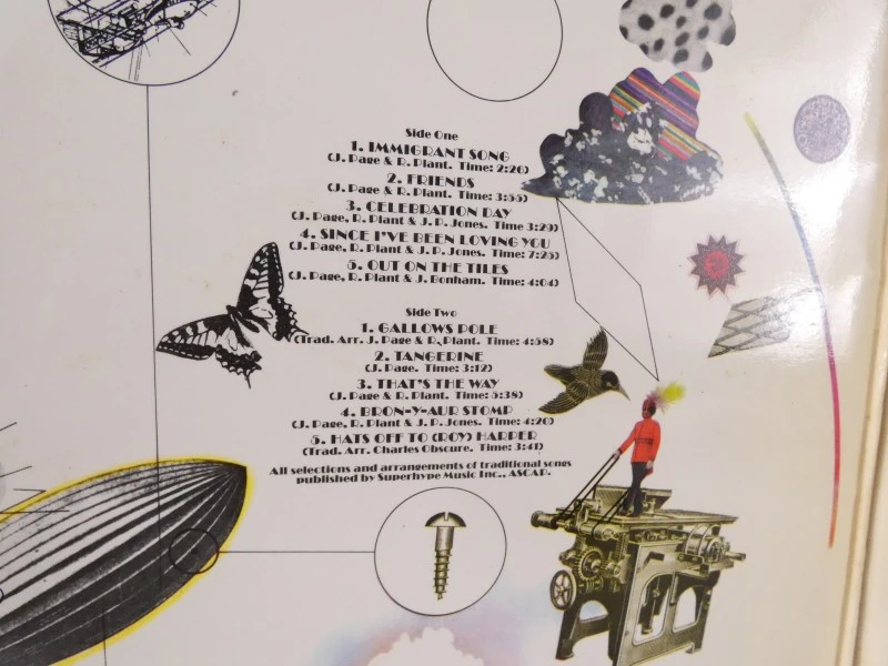 Britse rockband Led Zeppelin III LP