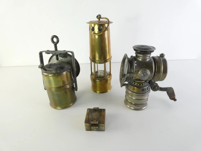 Vintage lampen: trein, fiets, mijnwerkers