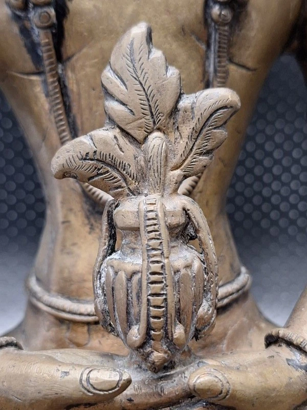 Bronzen Amitayus Boeddha op lotustroon - Tibetaanse/Nepalese stijl meditatiebeeld