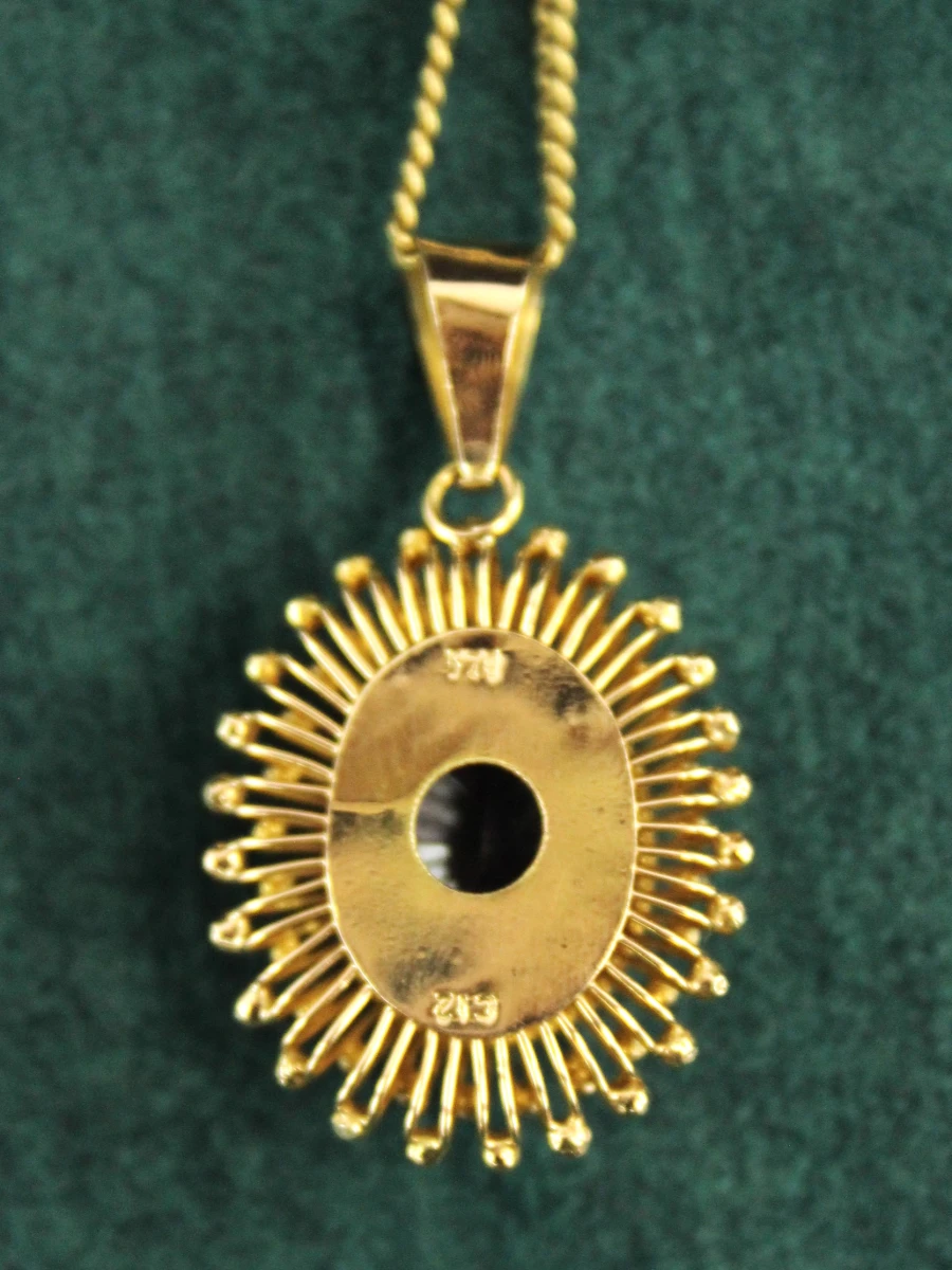 18k gouden ketting met 14k gouden amethisthanger