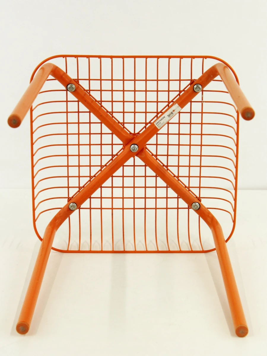 Ikea Vasterön vintage metalen krukje in retro oranje